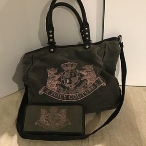 Juicy couture shoulder tote bag with matching long wallet